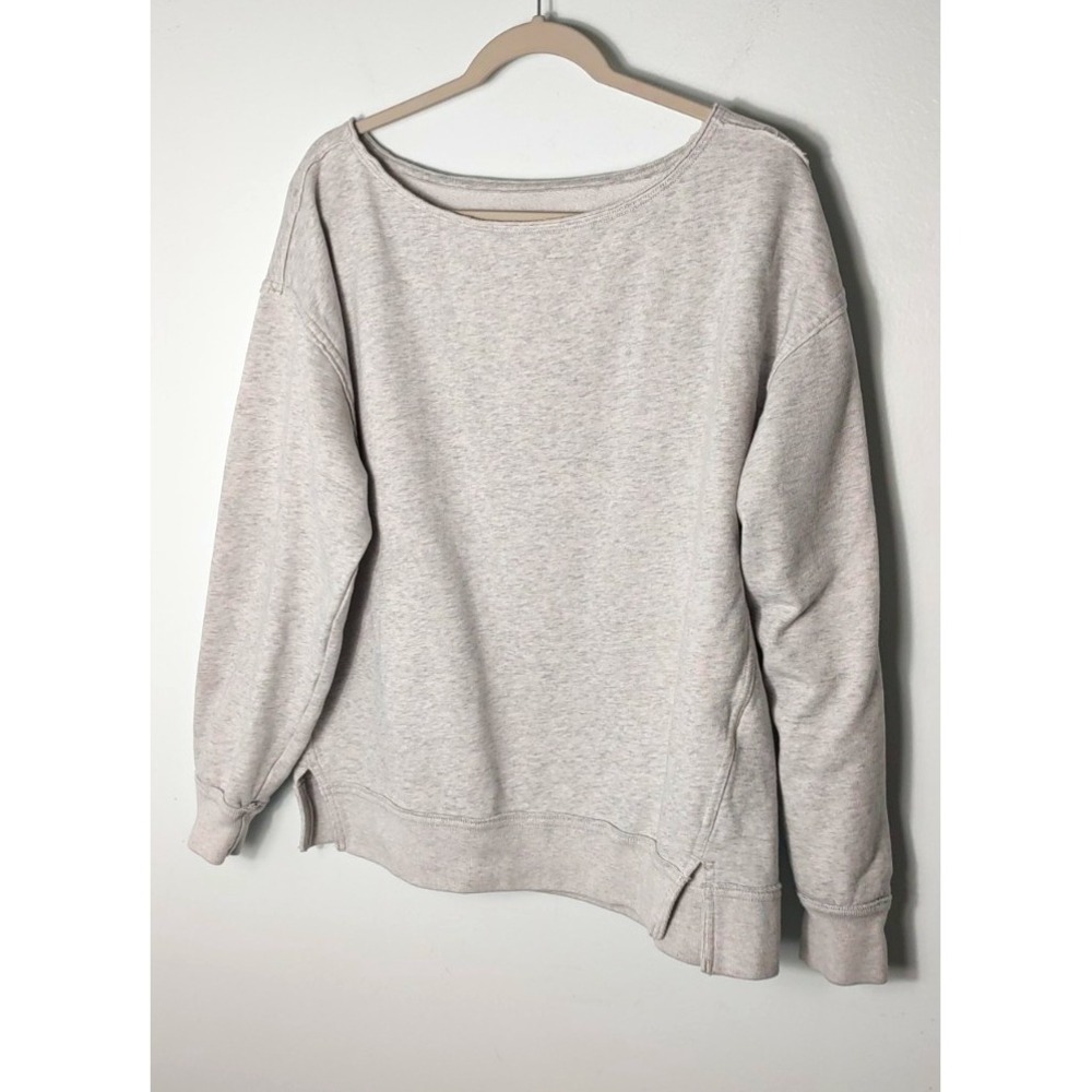 Hollister Warm Feel Good Easy Off The Shoulder Cozy Sweatshirt light grey SZ S